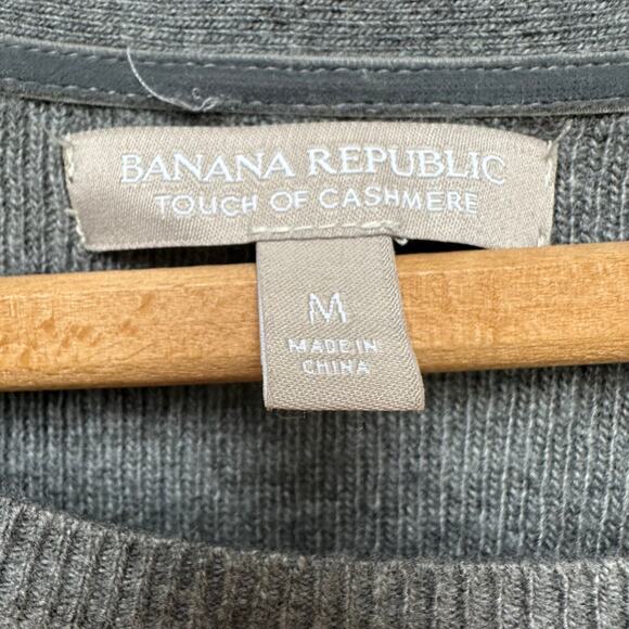 Banana Republic Gray Cashmere Blend Sweater w/ Shoulder Zippers M - Picture 5 of 5